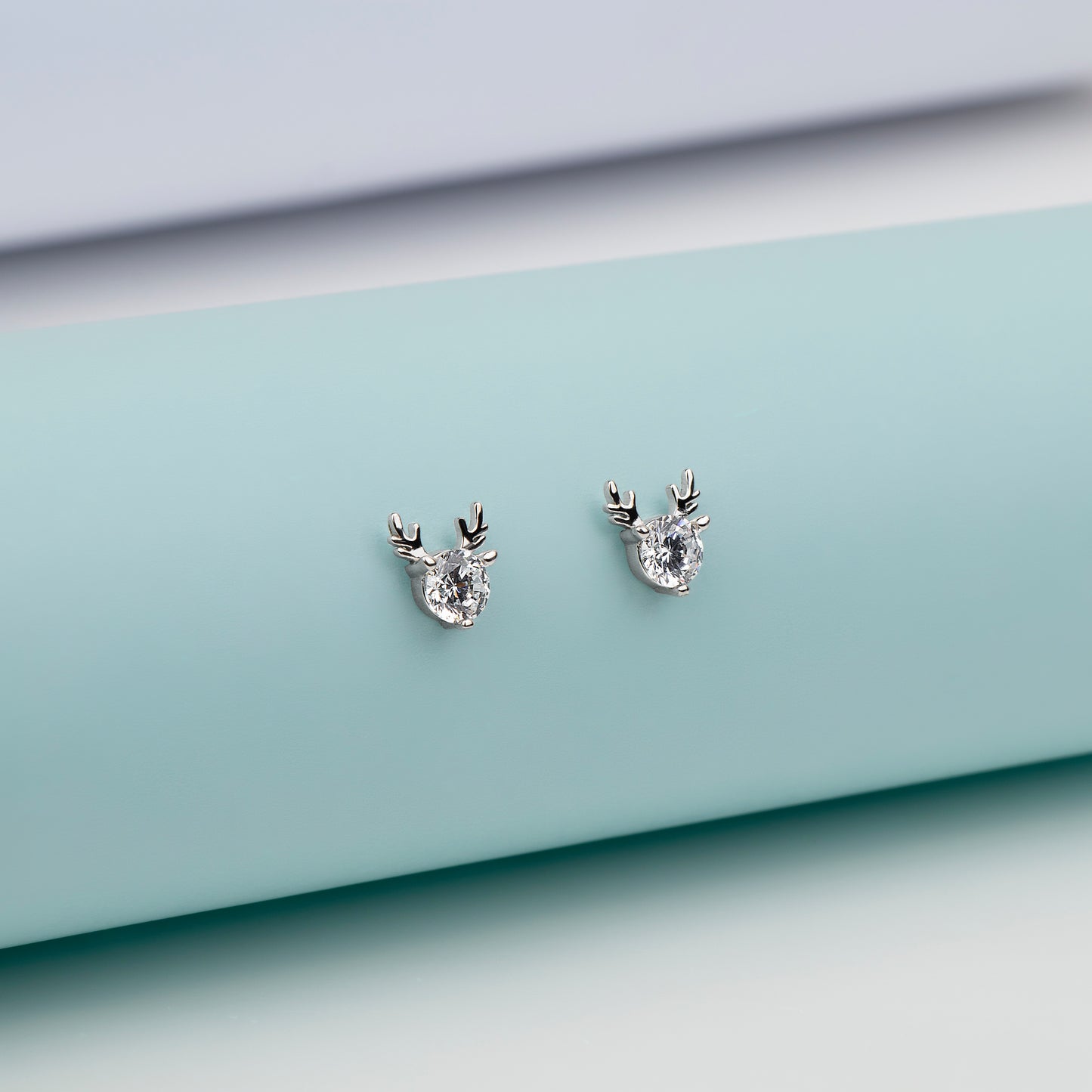 Festive Reindeer Charm Silver Earrings