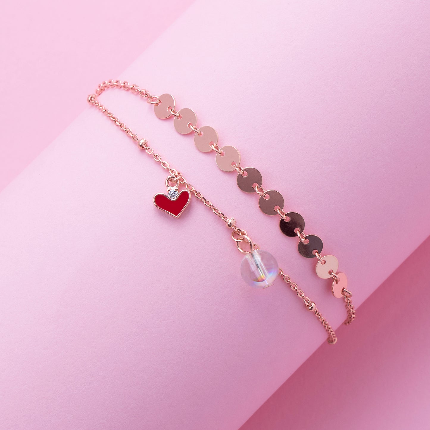 Heart & Charm Layered Bracelet