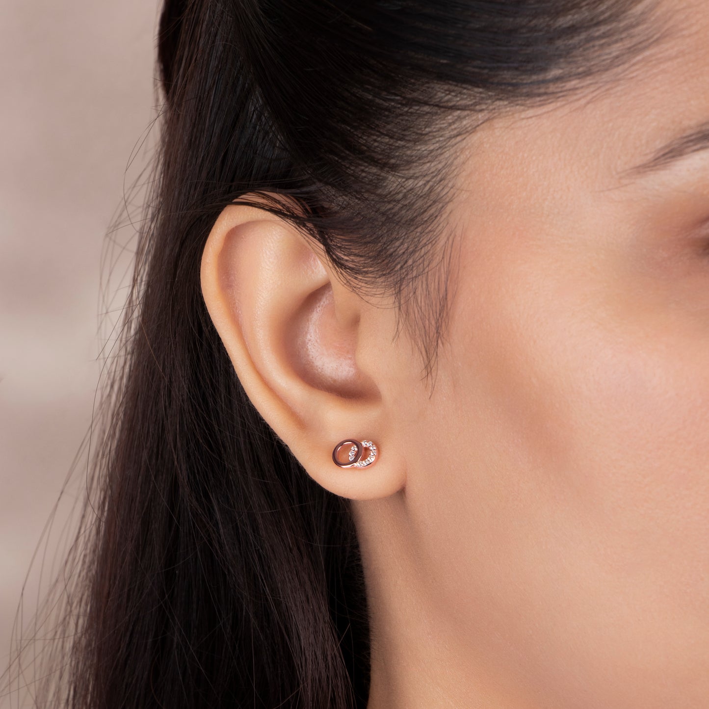 Eternal Circle Rose Gold Studs