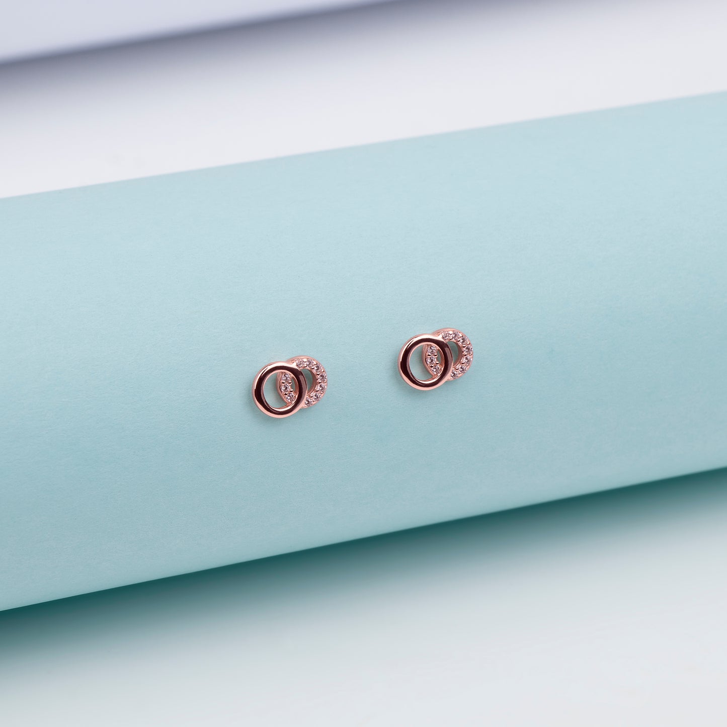 Eternal Circle Rose Gold Studs