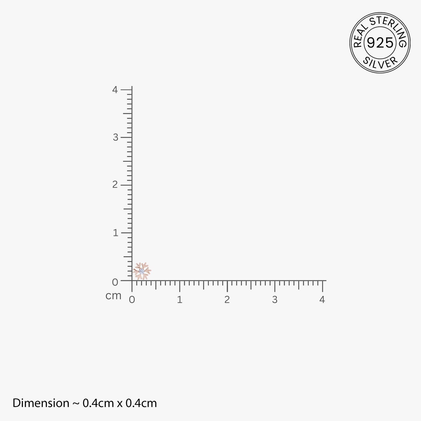 Radiant Snowflake Zirconia Rose Gold Studs