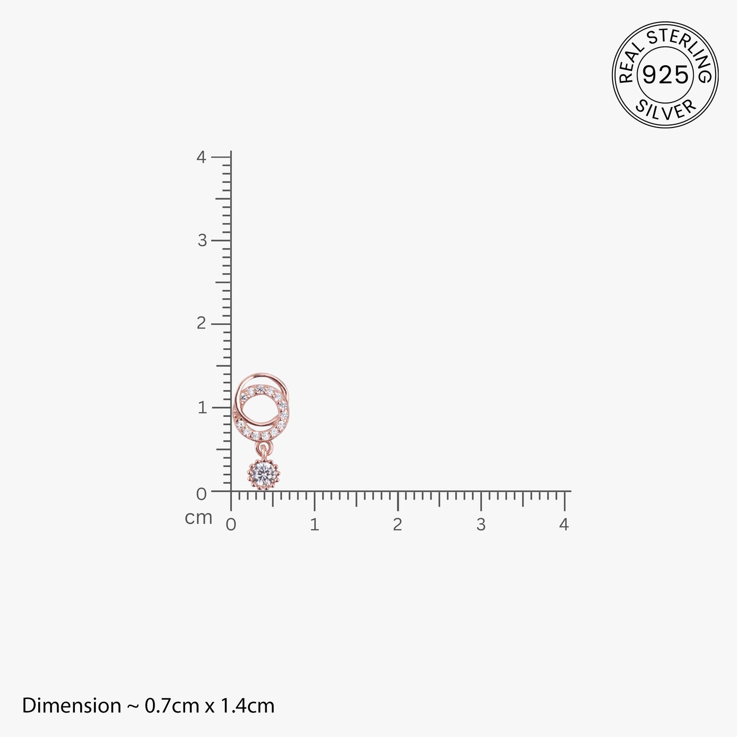 Twinkling Halo Circle Rose Gold Earrings