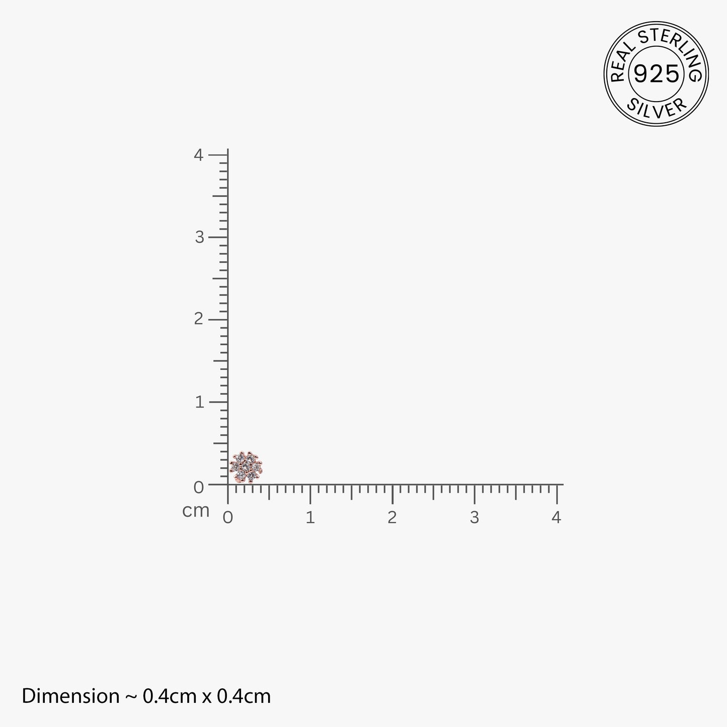 Radiant Cluster Rose Gold Studs