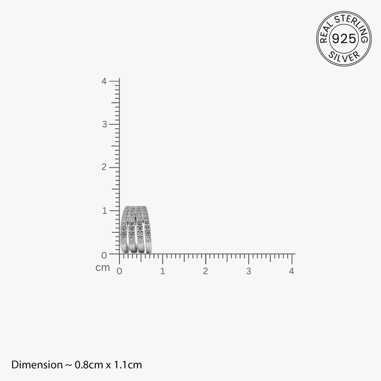 Radiant Triple Band Zirconia Earrings