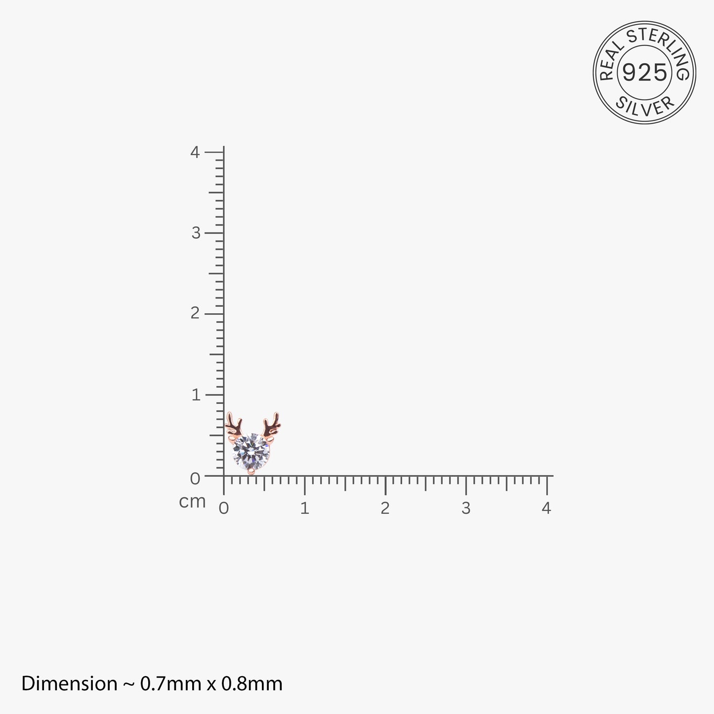 Festive Reindeer Charm Rose Gold Earrings