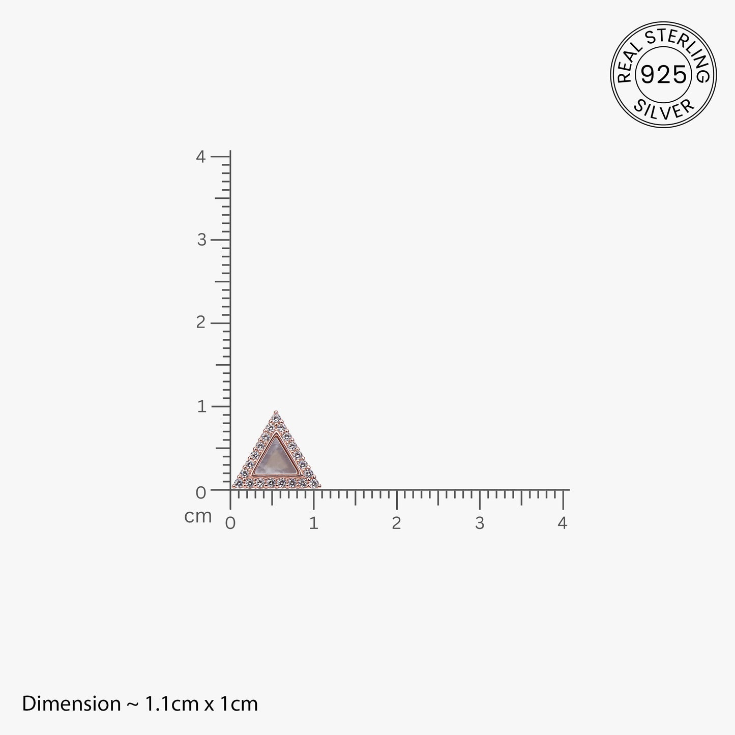 Geometric Triangle Rose Gold Earrings