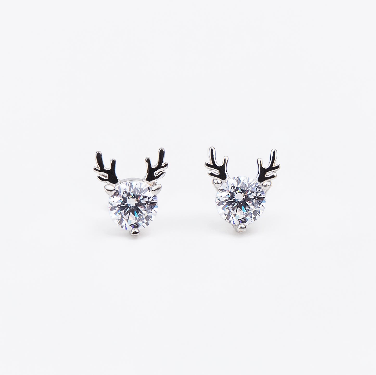 Festive Reindeer Charm Silver Earrings