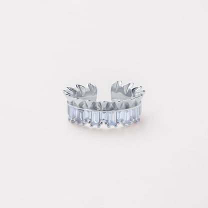 Regal Crown Adjustable Silver Ring
